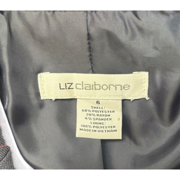 Liz Claiborne Navy Blue With Red Pin Stripes Pant Suit Set Business Size 6 - Picture 9 of 14